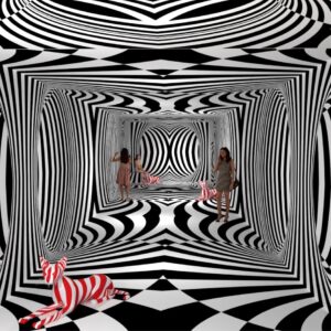 Black & White line illusion Tunnel - Print file set