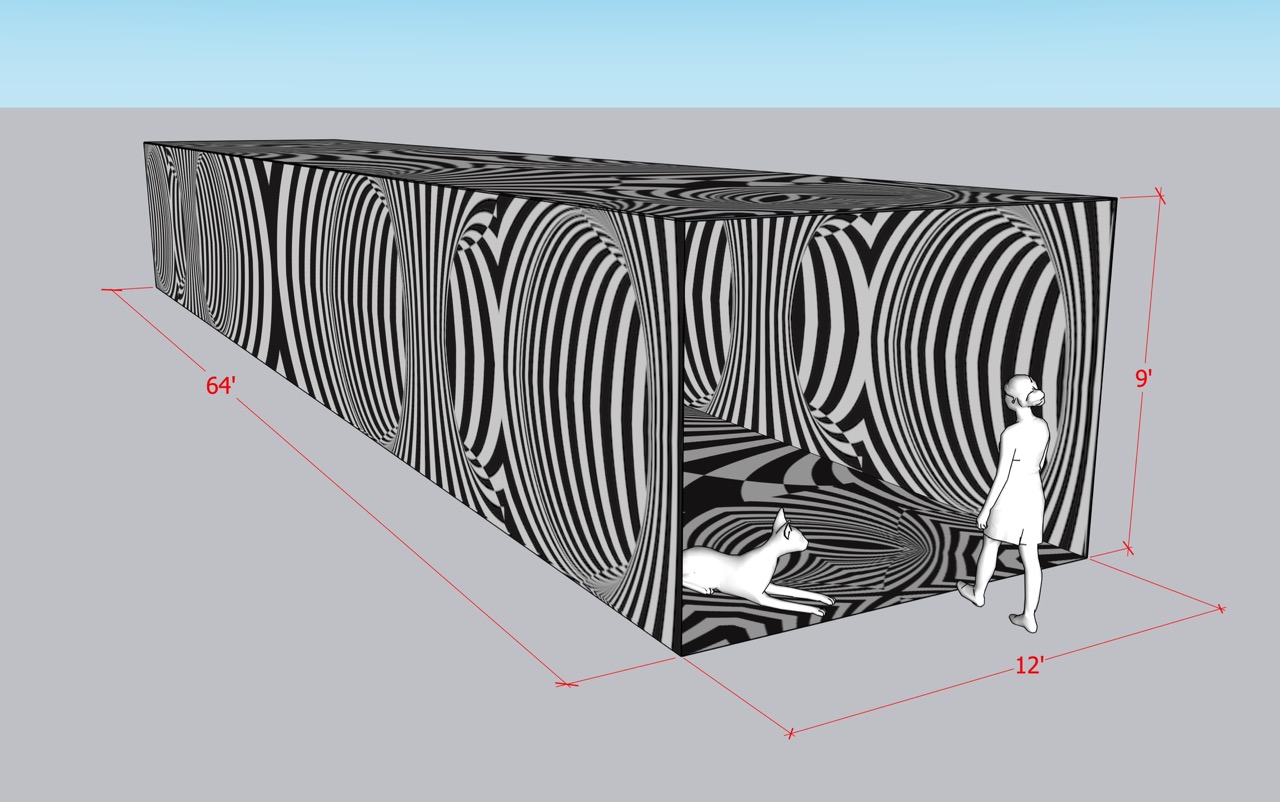 Black & White line illusion Tunnel - Print file set - Image 6